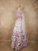 Soft Ivory Floral Sequins and Beads Embroidered Design Sequins Bridesmaid Lehenga with Dupatta
