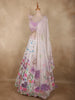 Soft Ivory Floral Sequins and Beads Embroidered Design Sequins Bridesmaid Lehenga with Dupatta