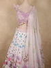 Soft Ivory Floral Sequins and Beads Embroidered Design Sequins Bridesmaid Lehenga with Dupatta