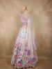 Soft Ivory Floral Sequins and Beads Embroidered Design Sequins Bridesmaid Lehenga with Dupatta