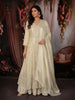 Soft Ivory Floral Sequins and Beads Embroidered Design Tissue Mastani Lehenga with Dupatta