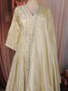 Soft Ivory Floral Sequins and Beads Embroidered Design Tissue Mastani Lehenga with Dupatta