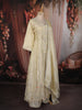 Soft Ivory Floral Sequins and Beads Embroidered Design Tissue Mastani Lehenga with Dupatta