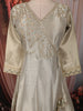Soft Ivory Floral Sequins and Kartana Embroidered Design Tissue Silk Anarkali Gown with Dupatta