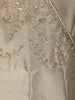 Soft Ivory Floral Sequins and Kartana Embroidered Design Tissue Silk Anarkali Gown with Dupatta