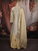 Soft Ivory Floral Sequins and Kartana Embroidered Design Tissue Silk Anarkali Gown with Dupatta