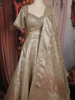 Soft Ivory Floral Sequins and Mirror Embroidered Design Tissue Silk Lehenga With Dupatta