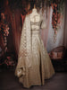 Soft Ivory Floral Sequins and Mirror Embroidered Design Tissue Silk Lehenga With Dupatta