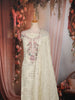 Soft Ivory Floral Sequins and Thread Embroidered Design Georgette Unstitched Salwar Material