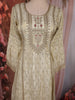 Soft Ivory Floral Sequins and Zari Embroidered Design Silk Salwar Suit with Dupatta