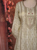 Soft Ivory Floral Sequins and Zari Embroidered Design Silk Salwar Suit with Dupatta