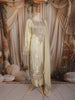Soft Ivory Floral Sequins and Zari Embroidered Design Tissue Organza Salwar Suit With Dupatta