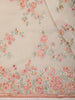 Soft Ivory Floral Thread Embroidered Design Chiffon Fancy Saree
