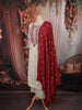 Soft Ivory Floral Thread Embroidered Design Cotton Straight Cut Salwar Suit with Contrast Dupatta