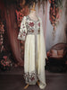 Soft Ivory Floral Thread Embroidered Design Georgette Palazzo Suit with Dupatta