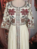 Soft Ivory Floral Thread Embroidered Design Georgette Palazzo Suit with Dupatta