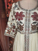 Soft Ivory Floral Thread Embroidered Design Georgette Palazzo Suit with Dupatta