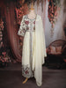 Soft Ivory Floral Thread Embroidered Design Georgette Palazzo Suit with Dupatta