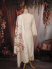 Soft Ivory Floral Thread Embroidered Design Georgette Salwar Suit with Dupatta