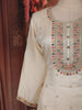 Soft Ivory Floral Thread Embroidered Design Georgette Salwar Suit with Dupatta