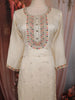 Soft Ivory Floral Thread Embroidered Design Georgette Salwar Suit with Dupatta