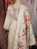 Soft Ivory Floral Thread Embroidered Design Georgette Salwar Suit with Dupatta