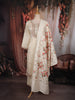 Soft Ivory Floral Thread Embroidered Design Georgette Salwar Suit with Dupatta