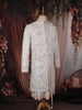 Soft Ivory Floral Thread Embroidered and Stone Embellished Design Silk Sherwani Suit