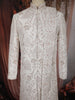 Soft Ivory Floral Thread Embroidered and Stone Embellished Design Silk Sherwani Suit