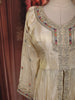 Soft Ivory Floral Thread and Sequins Embroidered Design Organza Mastani Palazzo Suit