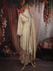 Soft Ivory Floral Thread and Sequins Embroidered Design Organza Mastani Palazzo Suit