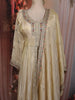 Soft Ivory Floral Thread and Sequins Embroidered Design Organza Mastani Palazzo Suit