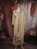 Soft Ivory Floral Thread and Sequins Embroidered Design Organza Mastani Palazzo Suit