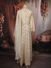 Soft Ivory Floral Vine Sequins Embroidered Design Tissue Silk Mastani Lehenga with Dupatta