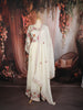 Soft Ivory Floral Vine Sequins and Zari Embroidered Design Georgette Long Anarkali Gown with Matching Dupatta