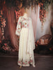 Soft Ivory Floral Vine Sequins and Zari Embroidered Design Georgette Long Anarkali Gown with Matching Dupatta