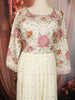 Soft Ivory Floral Vine Sequins and Zari Embroidered Design Georgette Long Anarkali Gown with Matching Dupatta