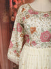 Soft Ivory Floral Vine Sequins and Zari Embroidered Design Georgette Long Anarkali Gown with Matching Dupatta