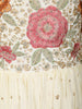 Soft Ivory Floral Vine Sequins and Zari Embroidered Design Georgette Long Anarkali Gown with Matching Dupatta