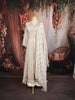 Soft Ivory Floral Vine Sequins and Zari Embroidered Design Georgette Mastani Gown with Matching Dupatta