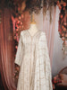Soft Ivory Floral Vine Sequins and Zari Embroidered Design Georgette Mastani Gown with Matching Dupatta