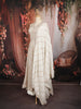 Soft Ivory Floral Vine Sequins and Zari Embroidered Design Georgette Mastani Gown with Matching Dupatta