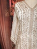 Soft Ivory Floral Vine Sequins and Zari Embroidered Design Georgette Mastani Gown with Matching Dupatta