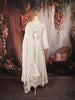 Soft Ivory Floral Vine Sequins and Zari Embroidered Design Georgette Mastani Gown with Matching Dupatta