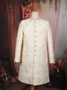Soft Ivory Floral Vine Thread Embroidered Design Jacquard Indo Western Men's Sherwani Suit
