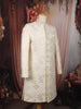 Soft Ivory Floral Vine Thread Embroidered Design Jacquard Indo Western Men's Sherwani Suit