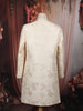 Soft Ivory Floral Vine Thread Embroidered Design Jacquard Indo Western Men's Sherwani Suit