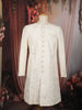 Soft Ivory Floral Vine Thread Embroidered Design Jacquard Sherwani Suit