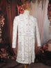 Soft Ivory Floral Vine Thread and Beads Embroidered Design Jacquard Indo Western Men's Sherwani Suit