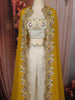 Soft Ivory Floral Zari Embroidered Design Georgette Palazzo Suit with Contrast Designer Over Coat